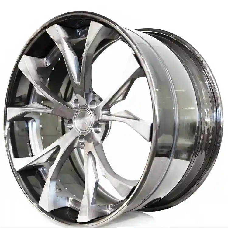 Left view of VERTEX 2-Piece forged silver alloy concave wheels in 17-22 inch foy any cars