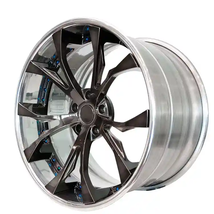 Left view of VERTEX 2-Piece forged black alloy concave wheels in 17-22 inch foy any cars