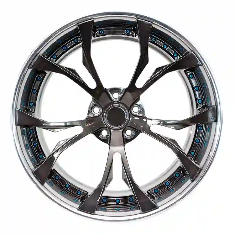 Front view of VERTEX 2-Piece forged black alloy concave wheels in 17-22 inch foy any cars