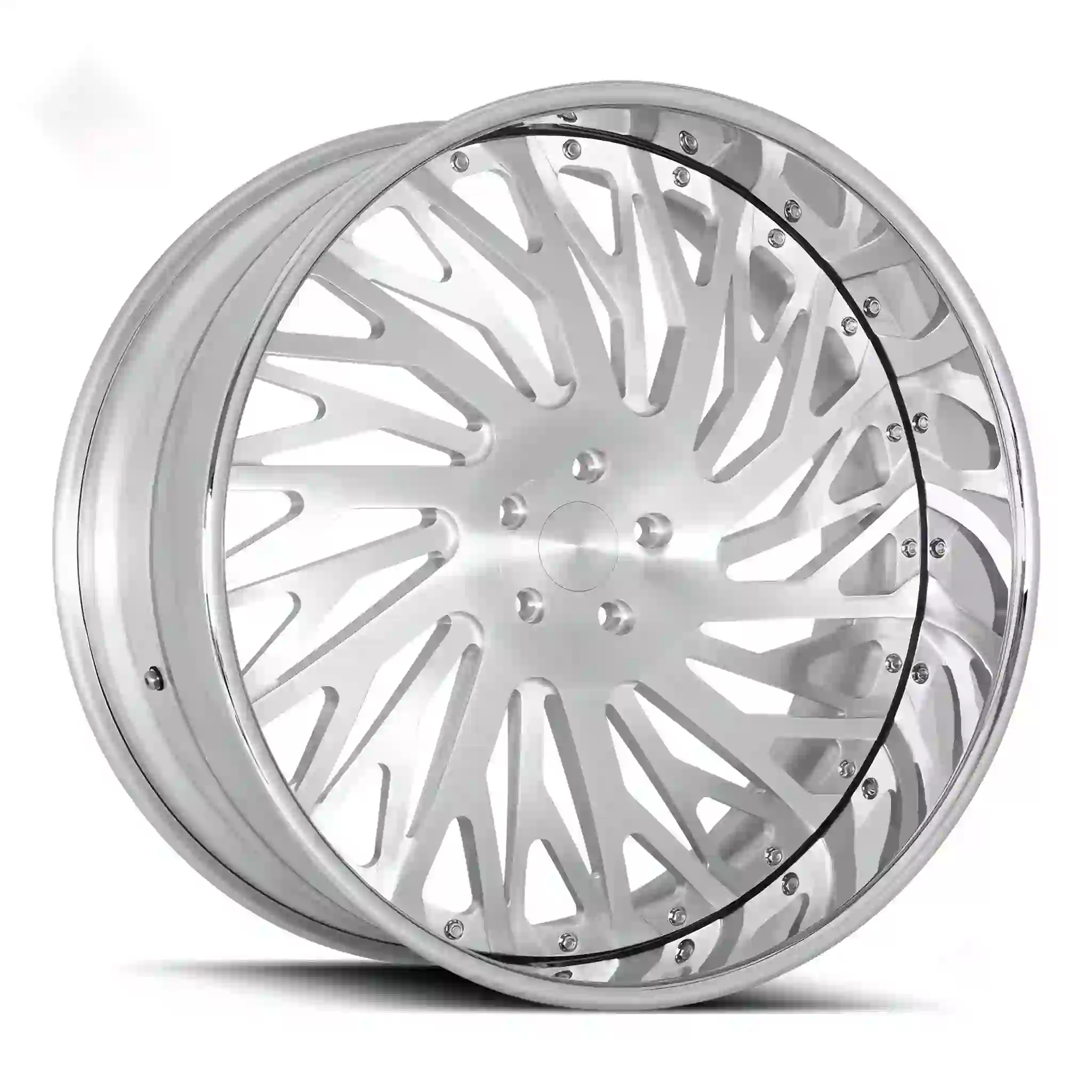 Right view of forged 2-piece alloy silver wheel for Caprice Impala C1500 Cutlass.