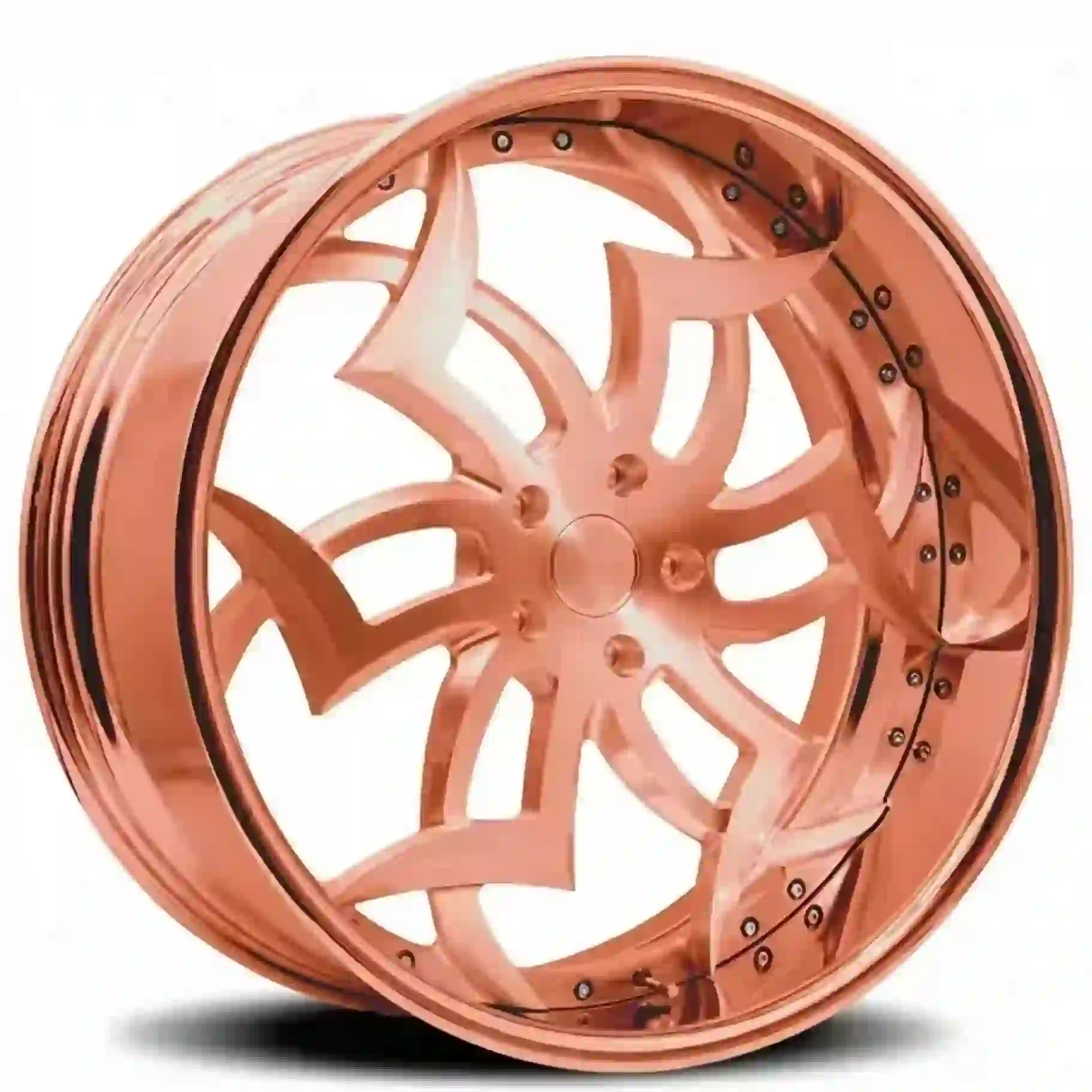 Scene diagram of alloy 2-piece forged champagne gold wheel for Caprice Impala C1500 1990, Cutlass 1980, and Monte Carlo 1985
