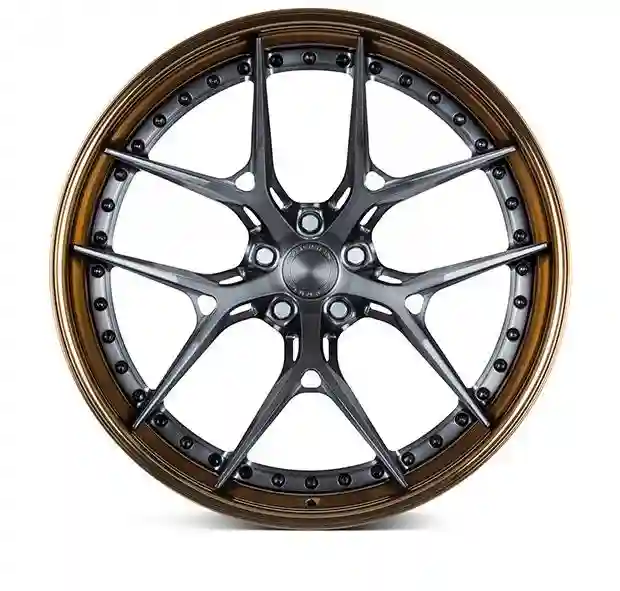 Front view of two-piece forged wheels 18 to 24 inch for high-end racing and luxury cars modification