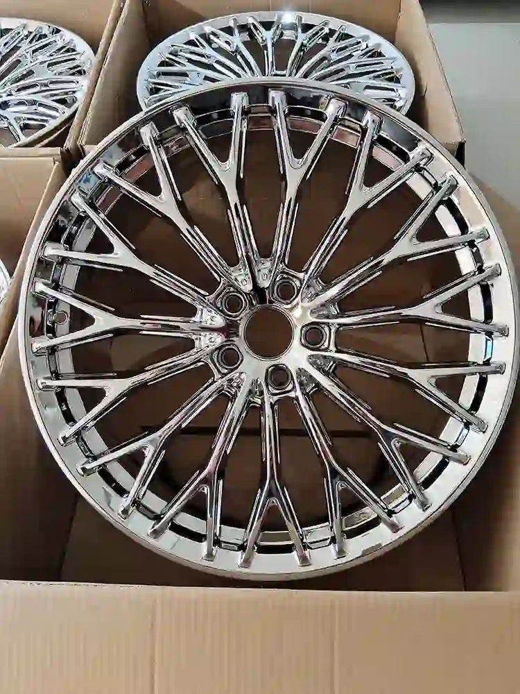 Real photo front view of two-piece forged alloy car wheels 18 - 24 from Chinese factory