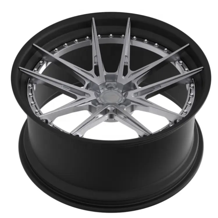Top view of hot selling two-piece deep concave forged rims 18-24 inch for luxury vehicles