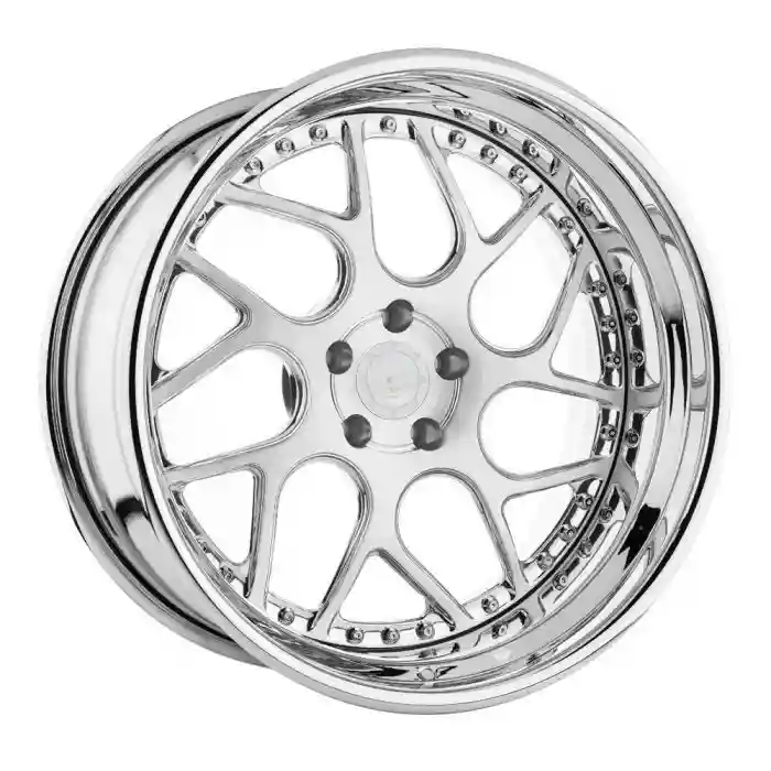 Left view of 2-piece silver forged aluminium alloy wheels 18-24 inch for modification owners and stores