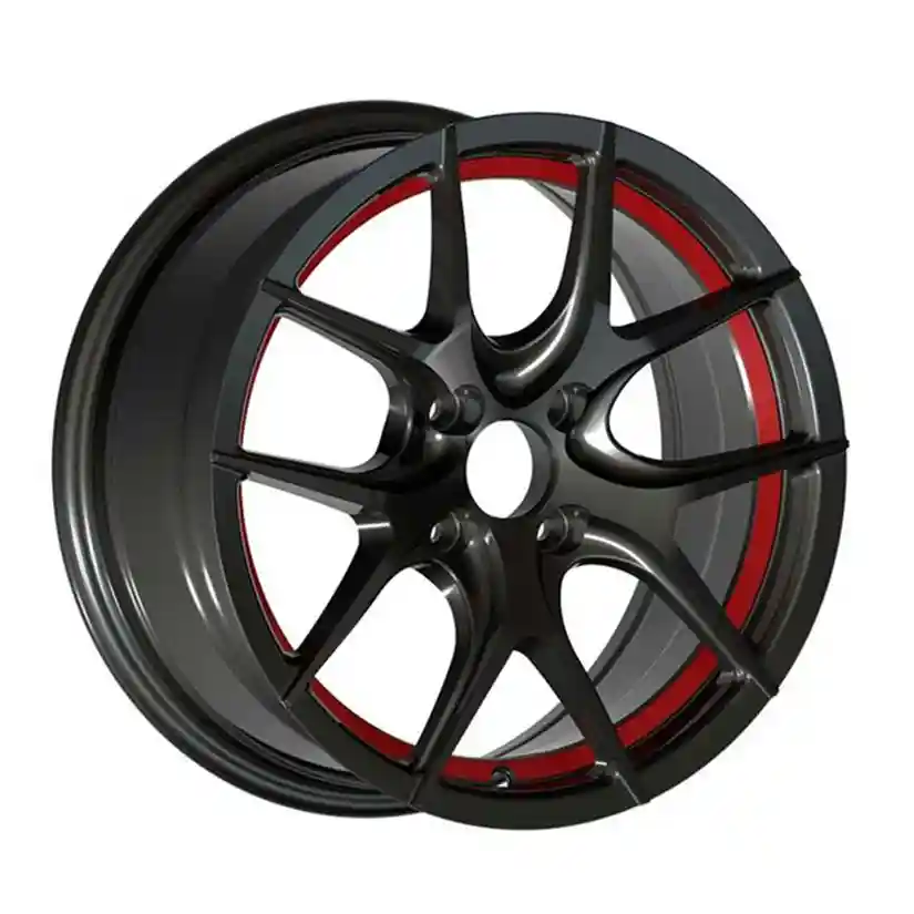 Left view of deep concave aluminum 2-piece forged black wheels for BMW 7 Series Audi A6 A7 A8