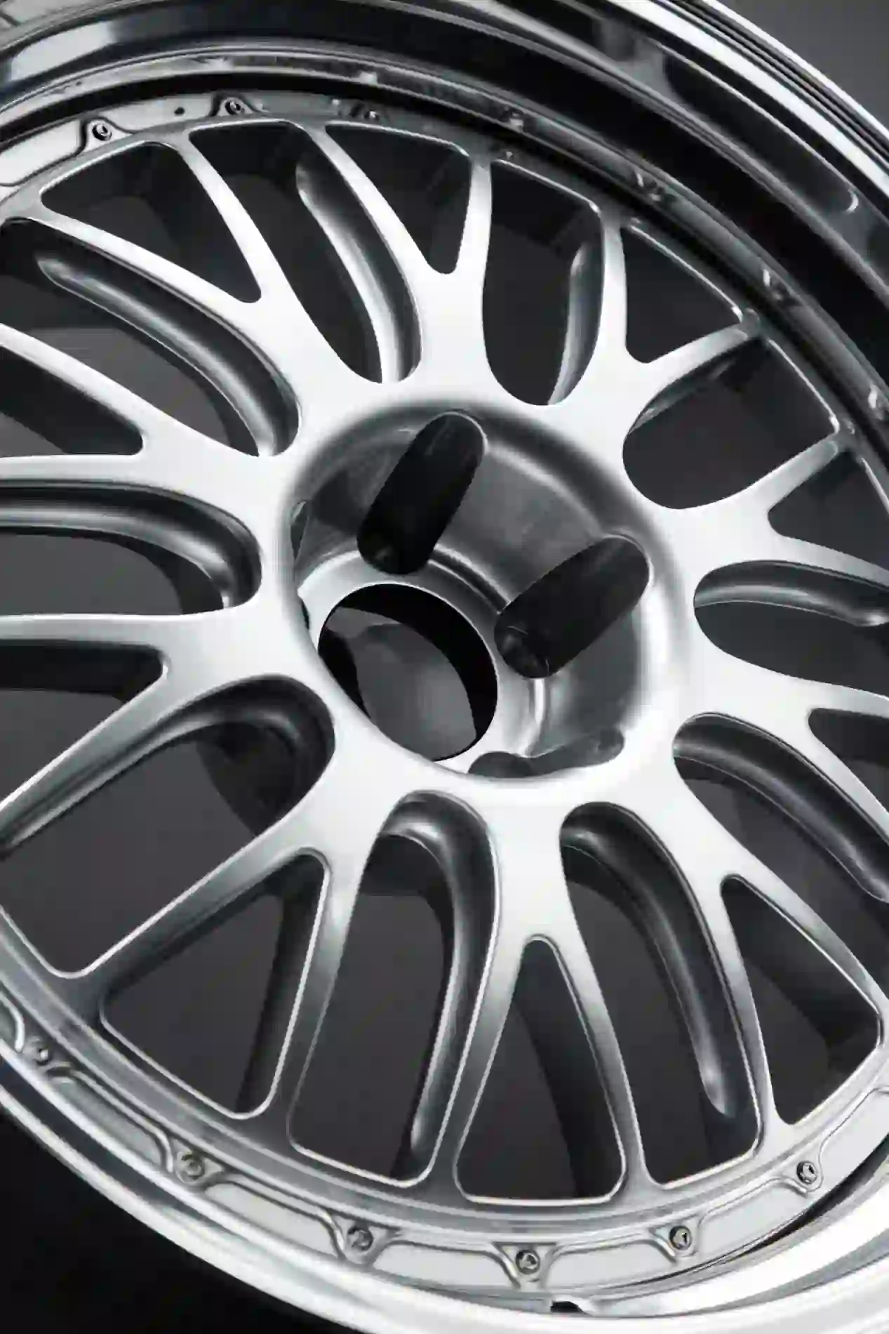 Central detail diagram 1 of 2-piece forged silver deep dish aluminum wheels for porsche 911 992 997