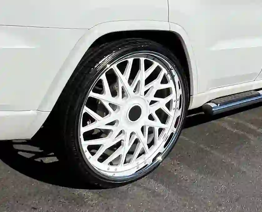 Scene diagram of deep concave 2-piece forged alloy gold wheels for Audi A4 A6 A8 BMW E36.
