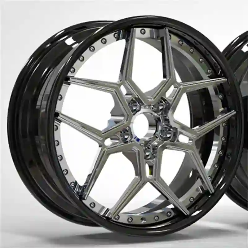 Left view of deep dish 2-piece forged alloy wheels for LINCOLN Town