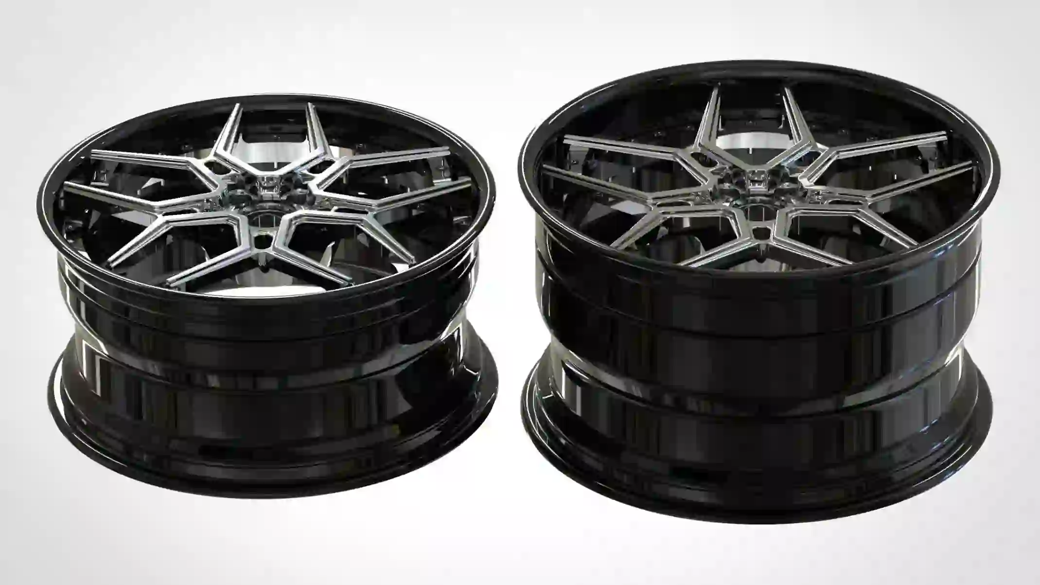 Top view of deep dish 2-piece forged alloy wheels for LINCOLN Town
