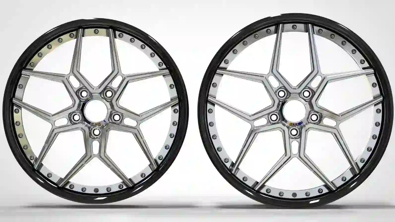 Front view of deep dish 2-piece forged alloy wheels for LINCOLN Town