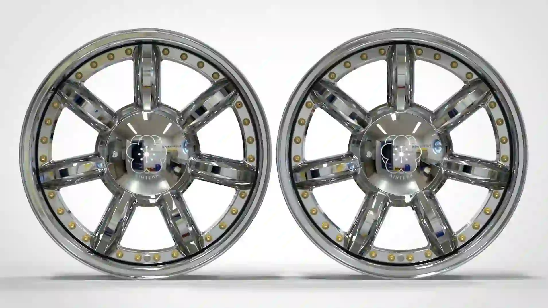 Front view of deep dish lip two-piece forged wheels rims for Mazda BT-50 (2015-2025)