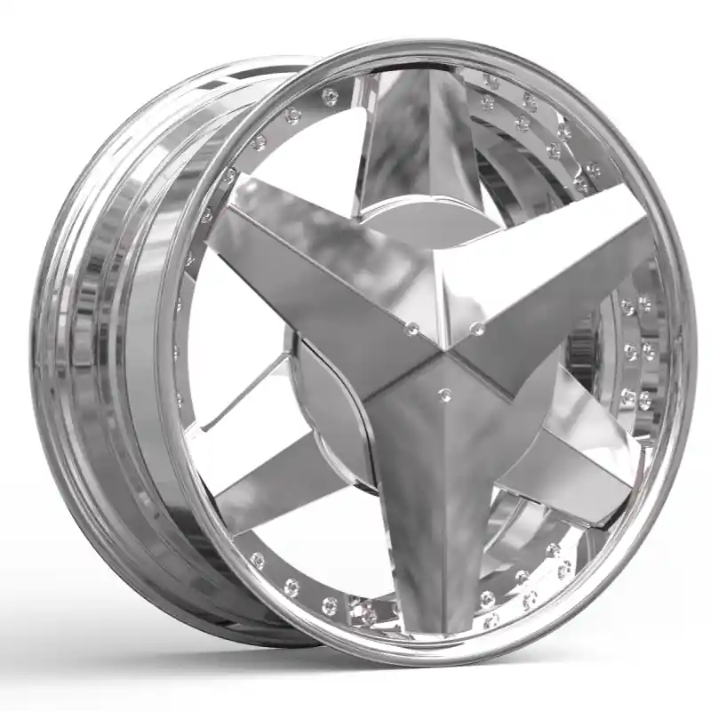 Left view of new design forged alloy wheels for Chevy Kia Dodge Charger Audi Bmw