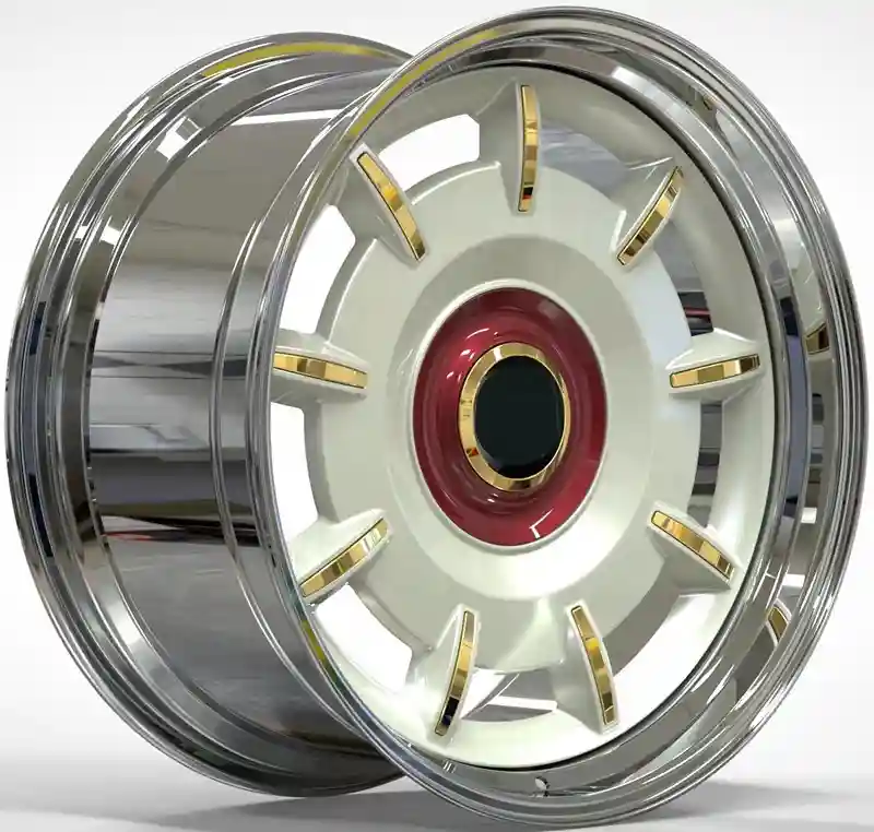 Left view of retro forged 2-piece aluminum alloy wheels for BMW E82 Honda Civic and Toyota Prius