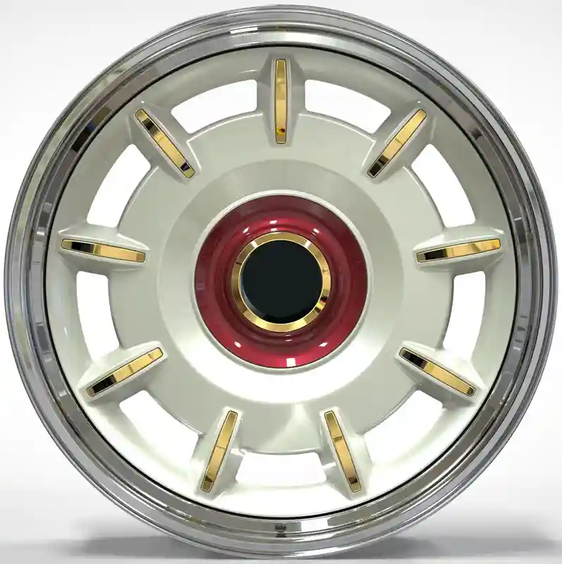 Front view of retro forged 2-piece aluminum alloy wheels for BMW E82 Honda Civic and Toyota Prius