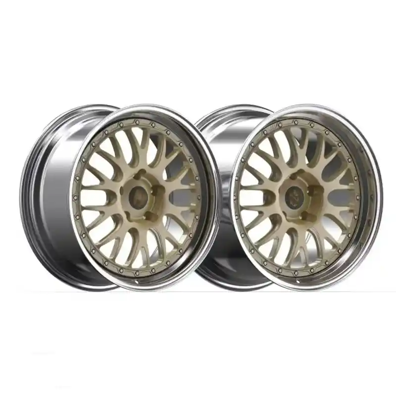 Left view of 2-piece forged aluminum wheels for Porsche 911 992 993 997 rims