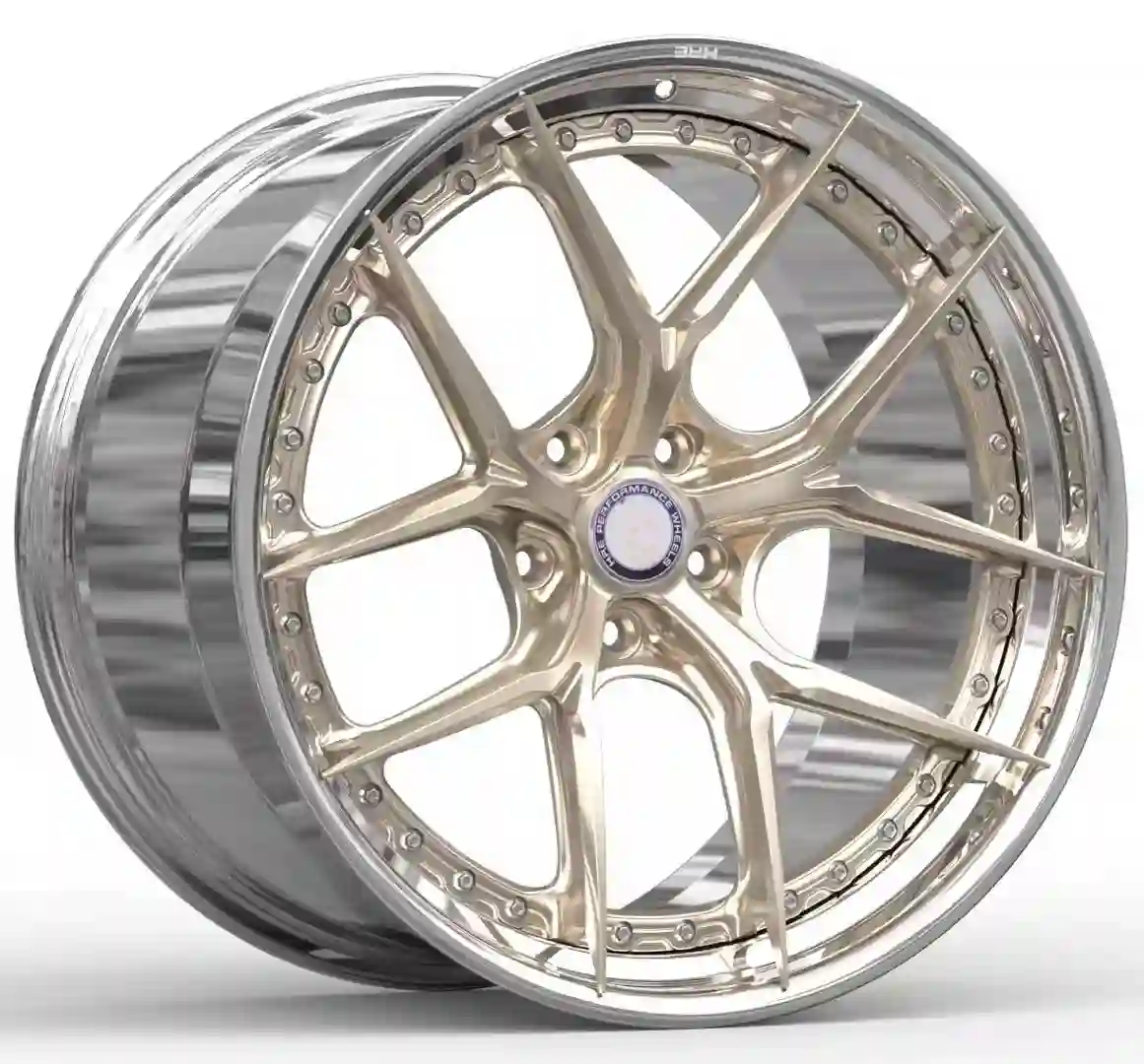 Left view of two-piece 20 21 inch forged aluminum wheels for Lamborghini Aventador