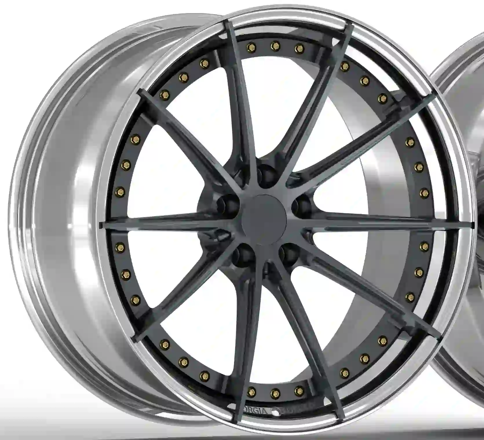 Left view of deep concave 2-piece forged rim for BMW G80 G82 G83 G87 M2 M3 M4 and more