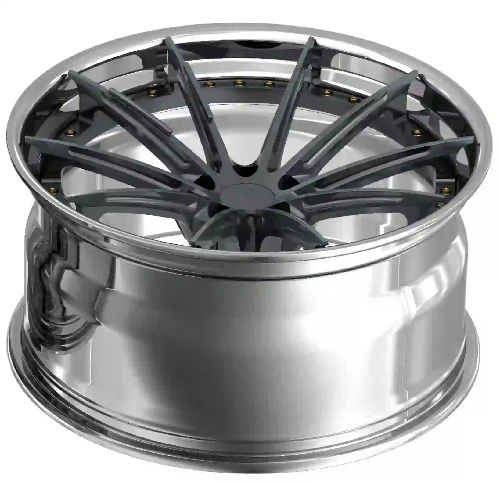 Top view of deep concave 2-piece forged rim for BMW G80 G82 G83 G87 M2 M3 M4 and more