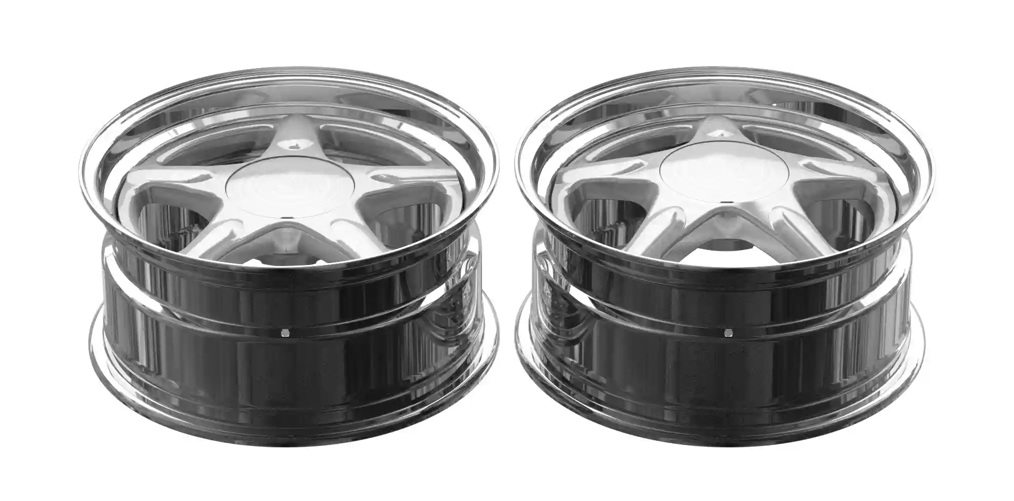 Top view of deep dish 2-piece forged aluminum wheels for Chevrolet Jeep Ford F150 Mustang Impala