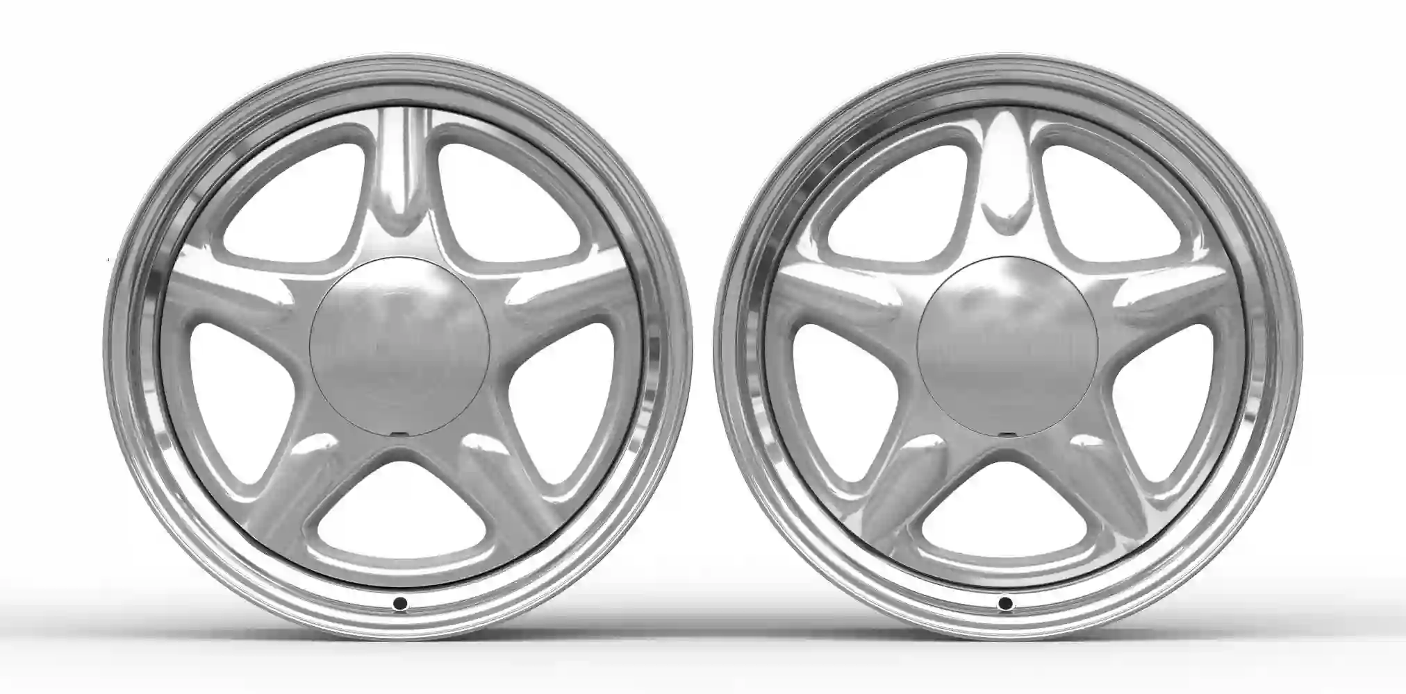 Front view of deep dish 2-piece forged aluminum wheels for Chevrolet Jeep Ford F150 Mustang Impala