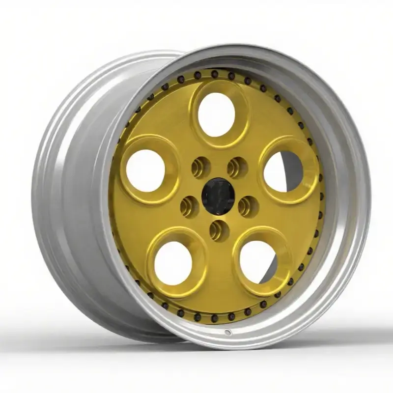 Left view of forged deep dish aluminum gold wheel for Chevrolet Corvette  C4 C5 C6 C7