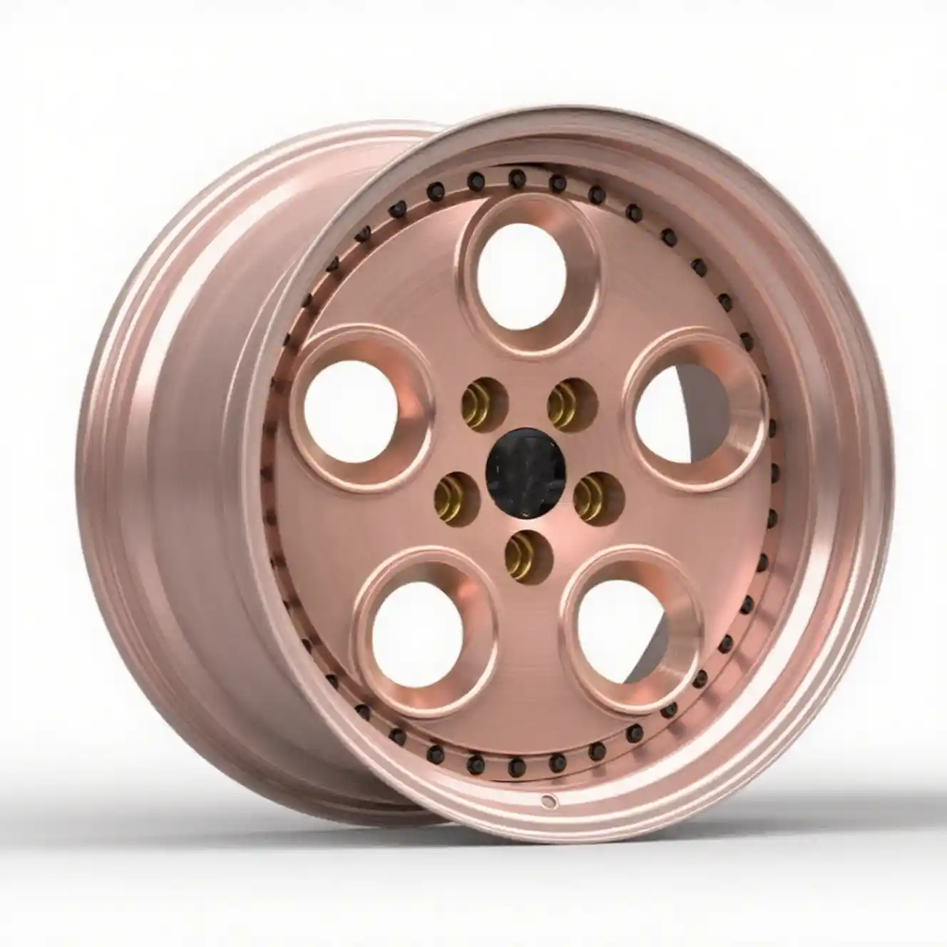 Left view of forged deep dish aluminum rose gold wheel for Chevrolet Corvette  C4 C5 C6 C7