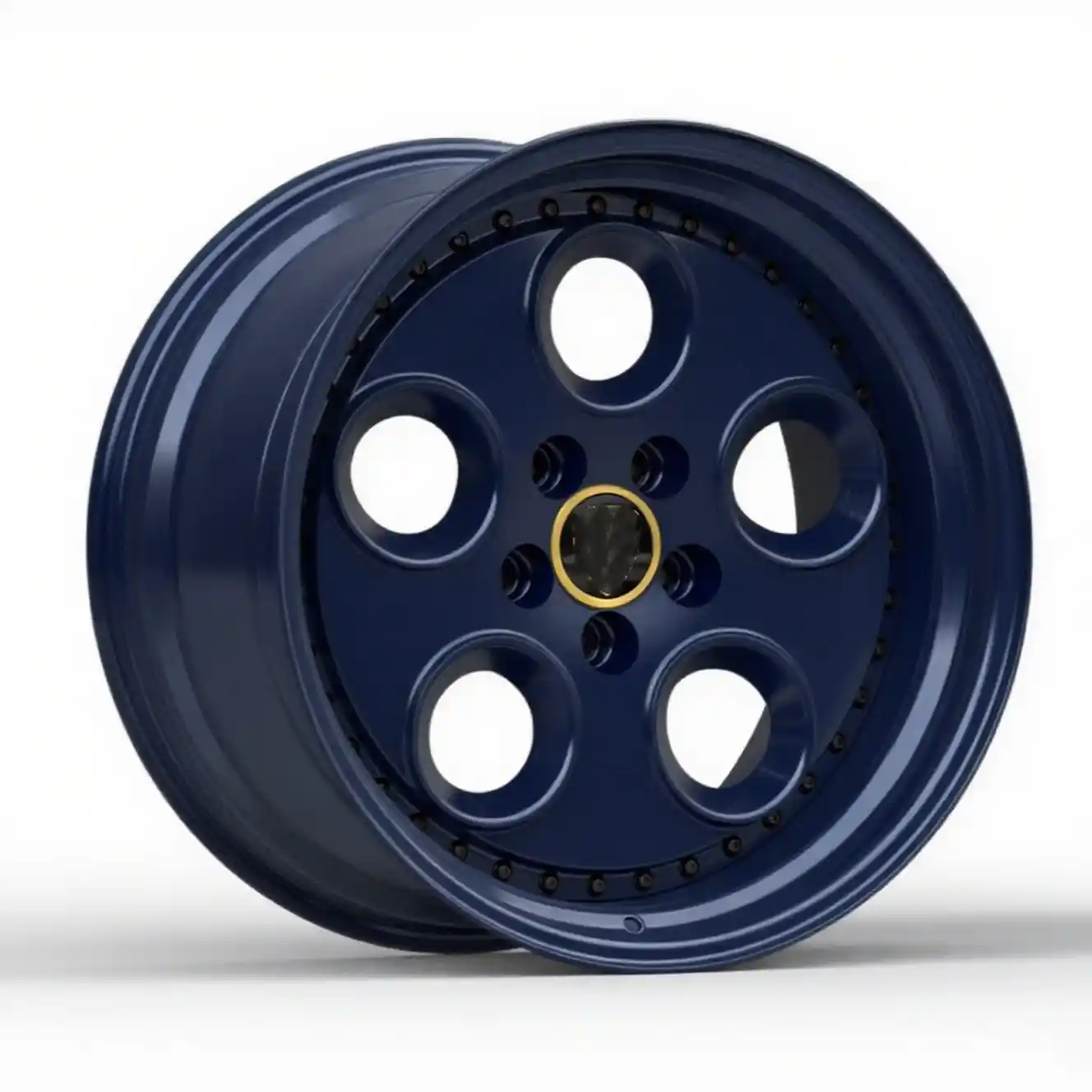 Left view of forged deep dish aluminum blue wheel for Chevrolet Corvette  C4 C5 C6 C7