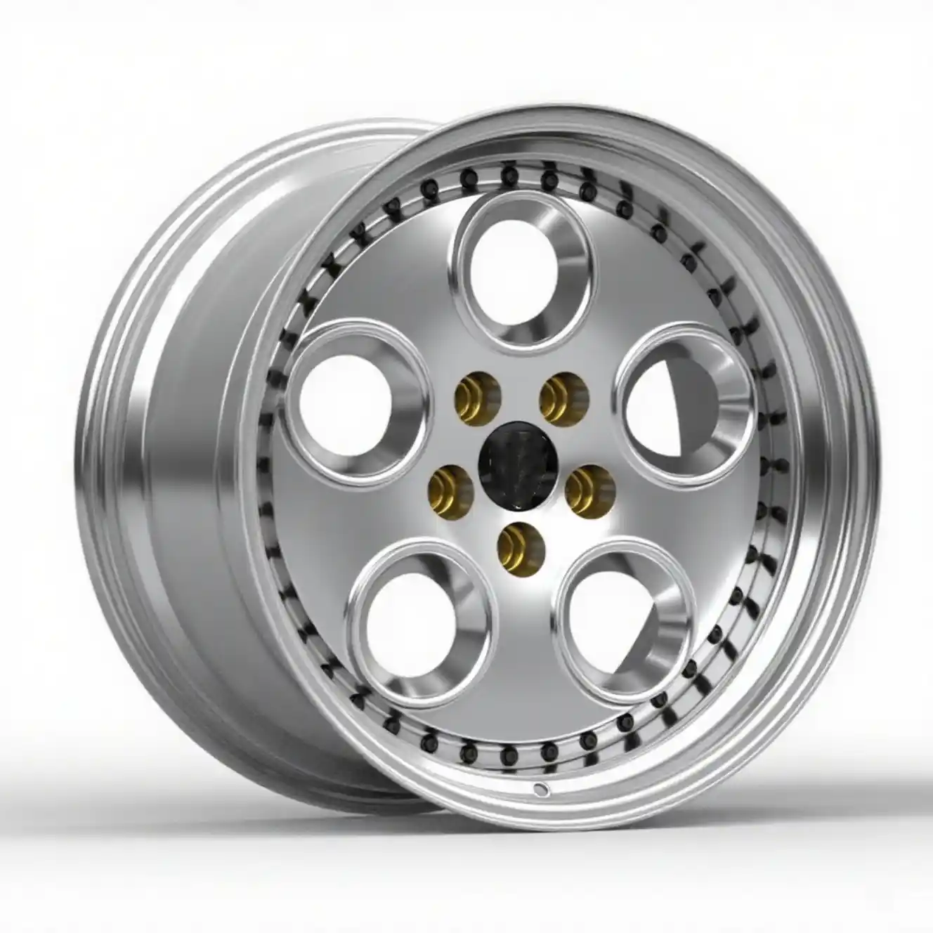 Left view of forged deep dish aluminum silver wheel for Chevrolet Corvette  C4 C5 C6 C7