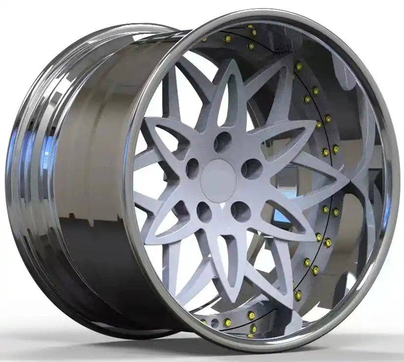 Left view of deep dish forged silver wheels 5x114.3 pcd for Toyota prius 2004-2015 rims