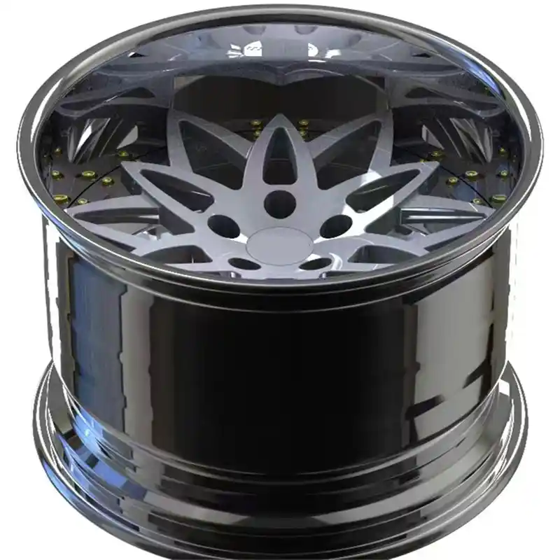 Top view of deep dish forged silver wheels 5x114.3 pcd for Toyota prius 2004-2015 rims