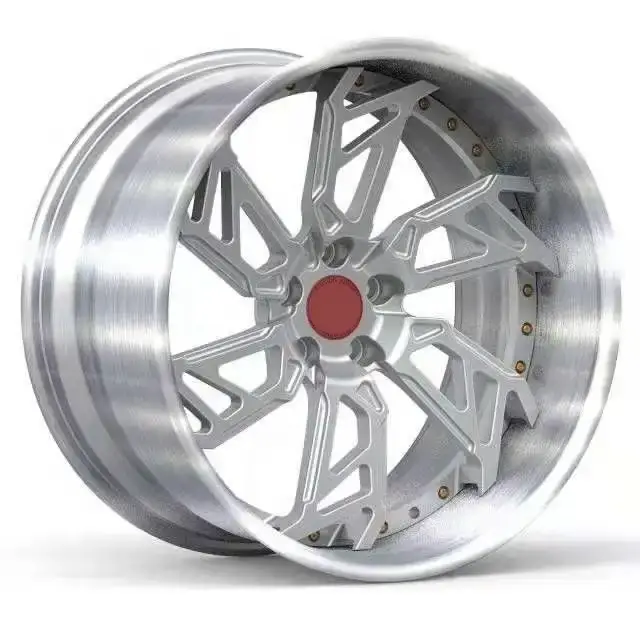 Left view of two-piece forged deep dish aluminum wheels 5x120mm pcd for Lexus ES350
