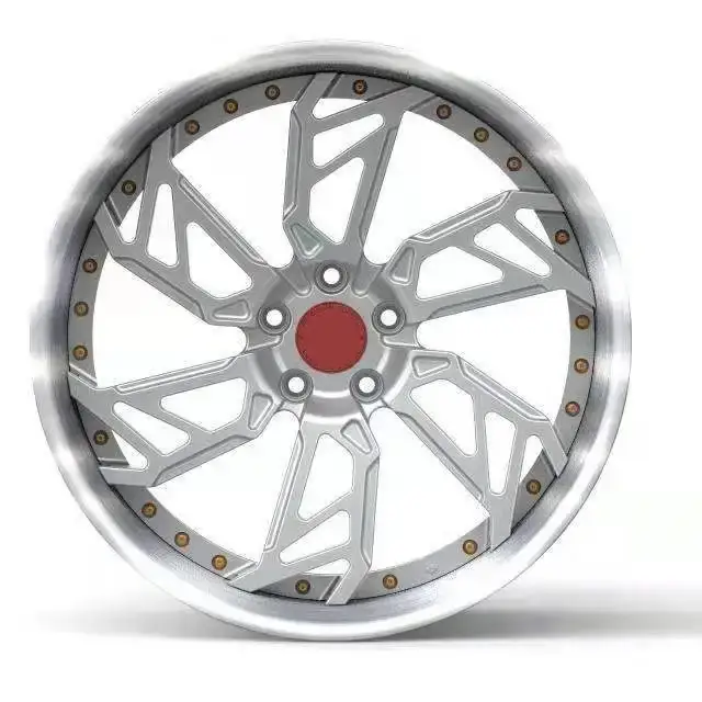 Front view of two-piece forged deep dish aluminum wheels 5x120mm pcd for Lexus ES350