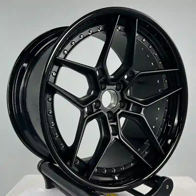 Right view of VERTEX 2-Piece brushed black forged wheels 18-24 inch for modified car owners