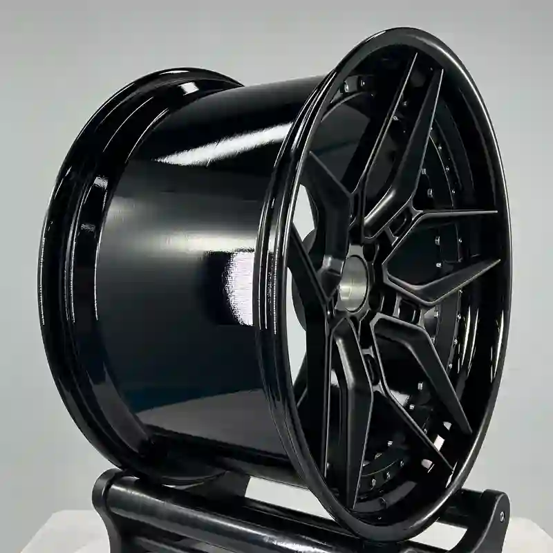 Side view 1 of VERTEX 2-Piece brushed black forged wheels 18-24 inch for modified car owners