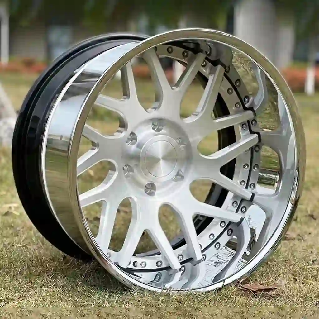 Style 1:Real photo of 17-26 inch 3-piece forged aluminum wheels deep dish chrome rims for Volkswagen Passat B7 B8 B9