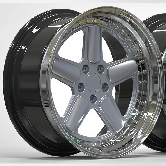 Left view:17-24 inch 5x120 3-piece forged aluminum wheels five-spoke rims for BMW X5,Mercedes GLE,Audi Q7,Land Rover Discovery,Ford Explorer