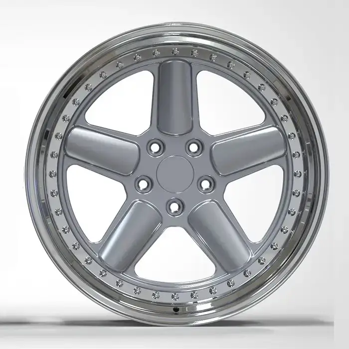 Front view:17-24 inch 5x120 3-piece forged aluminum wheels five-spoke rims for BMW X5,Mercedes GLE,Audi Q7,Land Rover Discovery,Ford Explorer