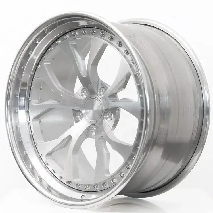 Right view:18-26inch 3-piece forged deep concave wheels silver rims widths(8.5~13J) for BMW Audi Mercedes Lexus Porsche luxury sedans and SUVs