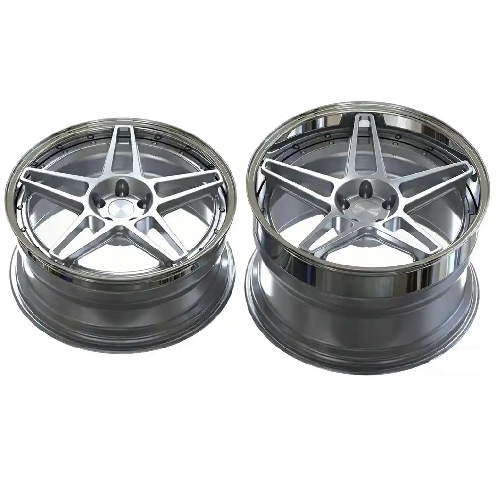 Top view:Custom 3-piece forged aluminum alloy wheels 5x114.3 17-24 inch silver rims for Ferrari 458 F8 550 575M FF F12 Berlinetta 812 Superfast 296 GTB SF90 Stradale Purosangue