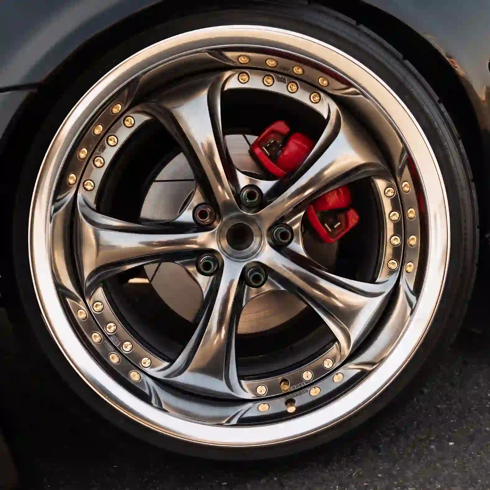 Front view:17-22 inch 3-piece forged wheels 5x112/114.3/120 five-spoke chrome rims for Audi,BMW,Nissan Silvia S14 Skyline GT-R