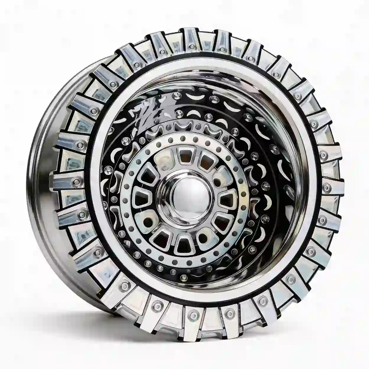 Style 2:Left view of beadlock deep lip forged silver wheels 4X137mm PCD for off-road drag racing cars 7TSG 6FSA 7NRA 9SSA 6HSA 6SSA