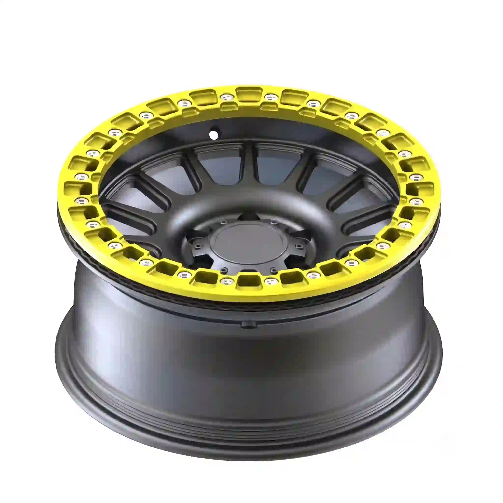 Top view:Monoblock forged beadlock deep dish wheels 15-22 inch offroad pickups 4x4 SUVs for FJ Cruiser Mitsubishi Pajero Ford Everest Nissan Navara Frontier