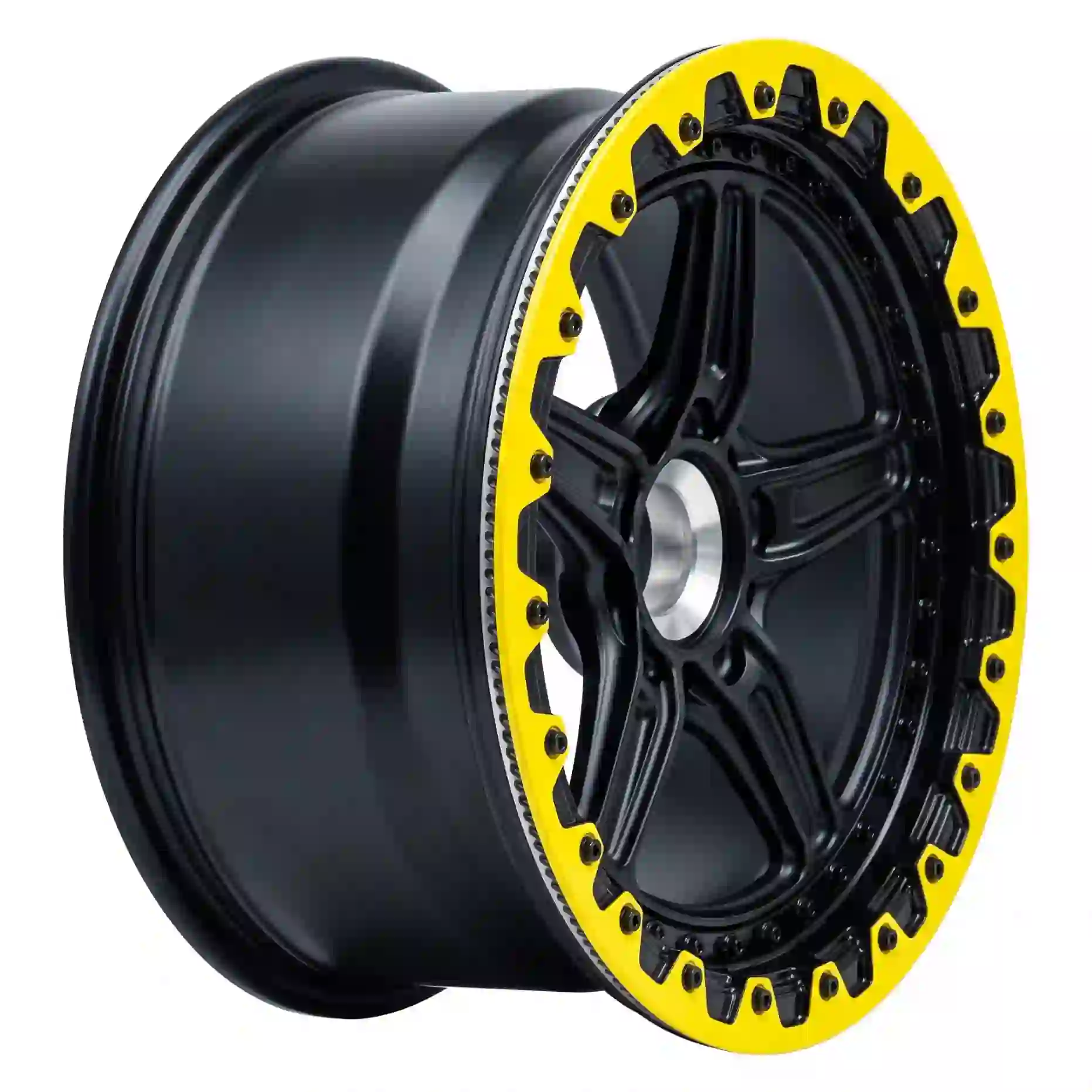 Left view:20 inch forged beadlock wheels aluminum alloy concave matte black rims for Lamborghini Rolls Royce Porsche Bentley passenger cars