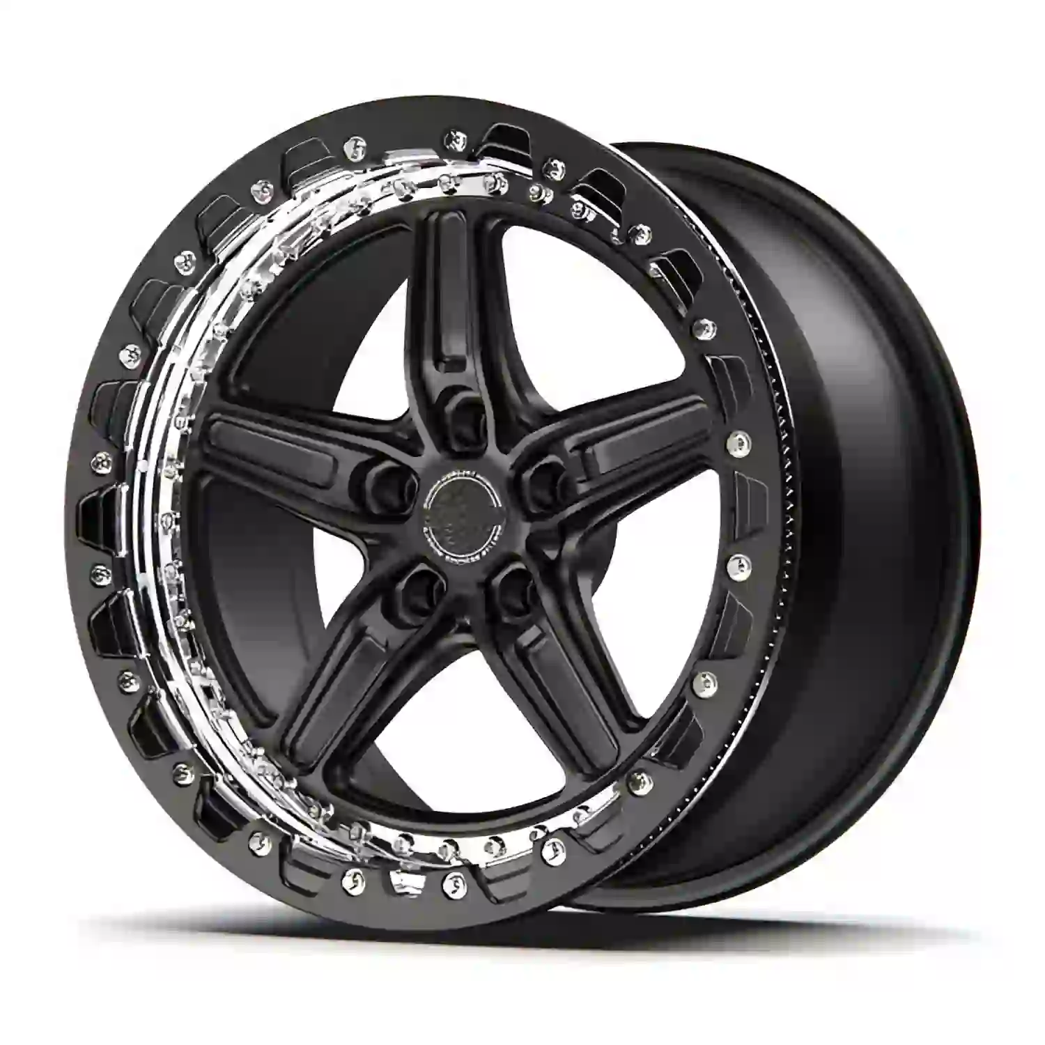 Right view:forged beadlock aluminum alloy wheels 5x112 5x120 5x139.7 ET30mm matte black rims for BMW M3 M4 Porsche 911 GT3 Nissan GT-R Toyota GR Supra