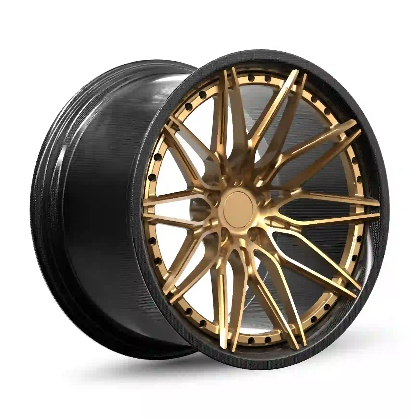 Style1:Carbon fiber two-piece forged gold wheels rims 18-24 inch 5x112 and 5x114.3 for Mercedes-Benz G-Class W463 W463A W464 G55 G63 G350D G500 G550 L460 L461