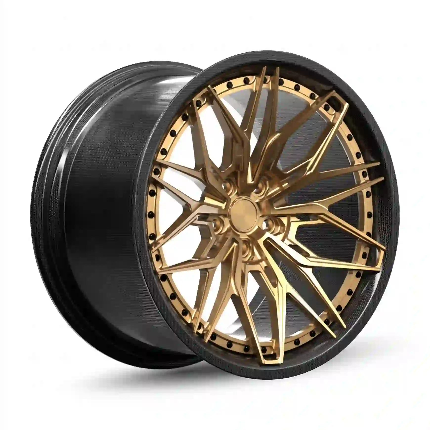 Style3:Carbon fiber two-piece forged gold wheels rims 18-24 inch 5x112 and 5x114.3 for Mercedes-Benz G-Class W463 W463A W464 G55 G63 G350D G500 G550 L460 L461