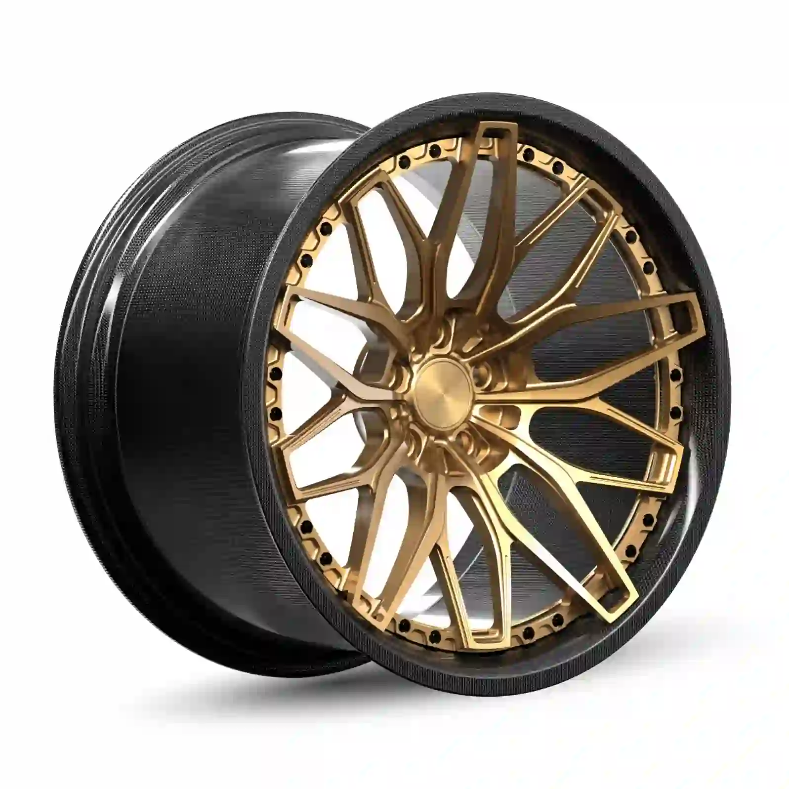 Style4:Carbon fiber two-piece forged gold wheels rims 18-24 inch 5x112 and 5x114.3 for Mercedes-Benz G-Class W463 W463A W464 G55 G63 G350D G500 G550 L460 L461