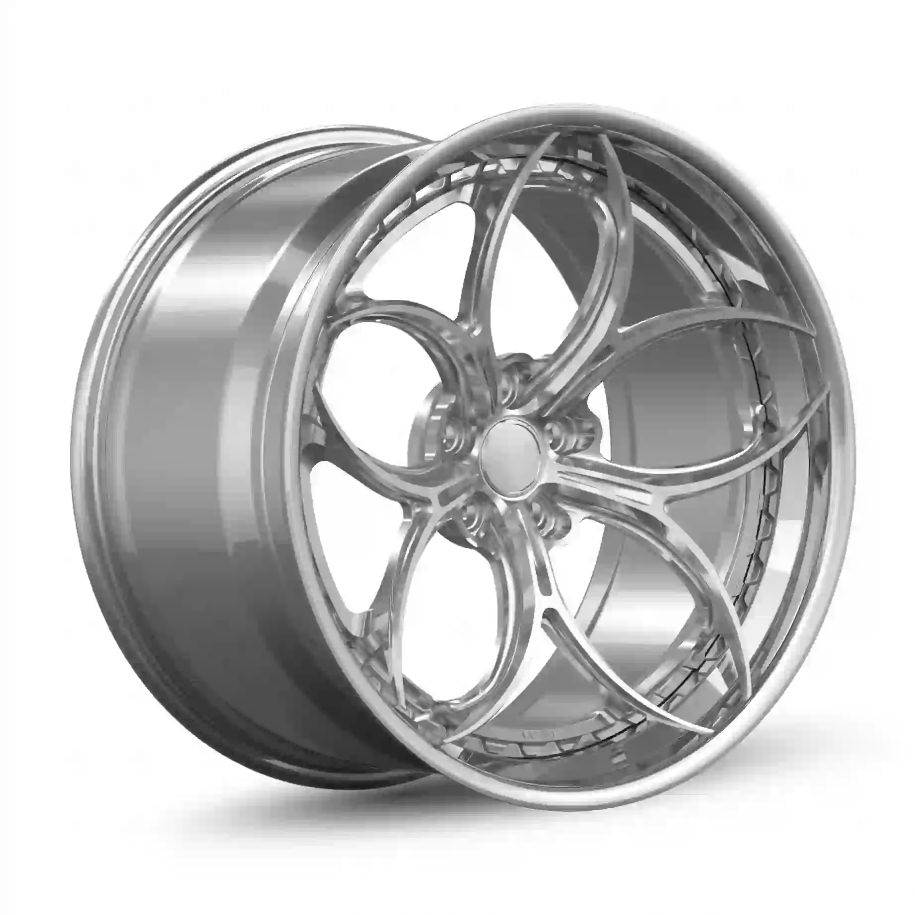 Style 2:Left view of best selling 2-piece forged carbon fiber silver wheels for Porsche 911 991 Carrera S 4S Turbo S Targa GT2 GT3 RS GTS
