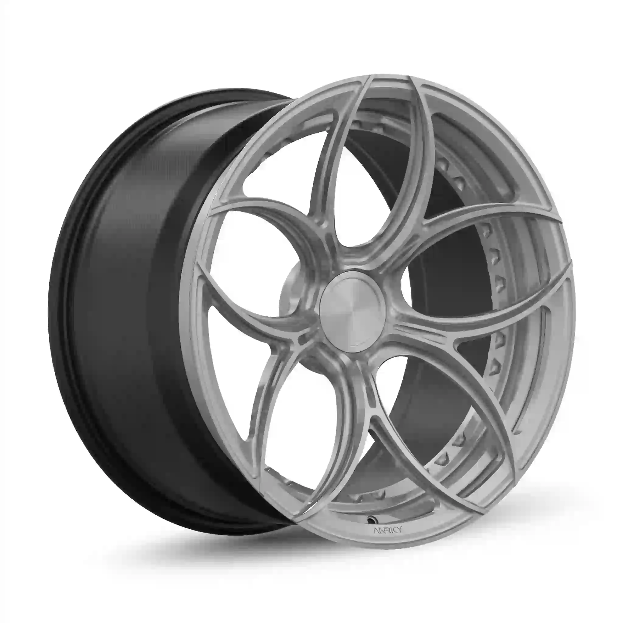 Style 4:Left view of best selling 2-piece forged carbon fiber grey wheels for Porsche 911 991 Carrera S 4S Turbo S Targa GT2 GT3 RS GTS